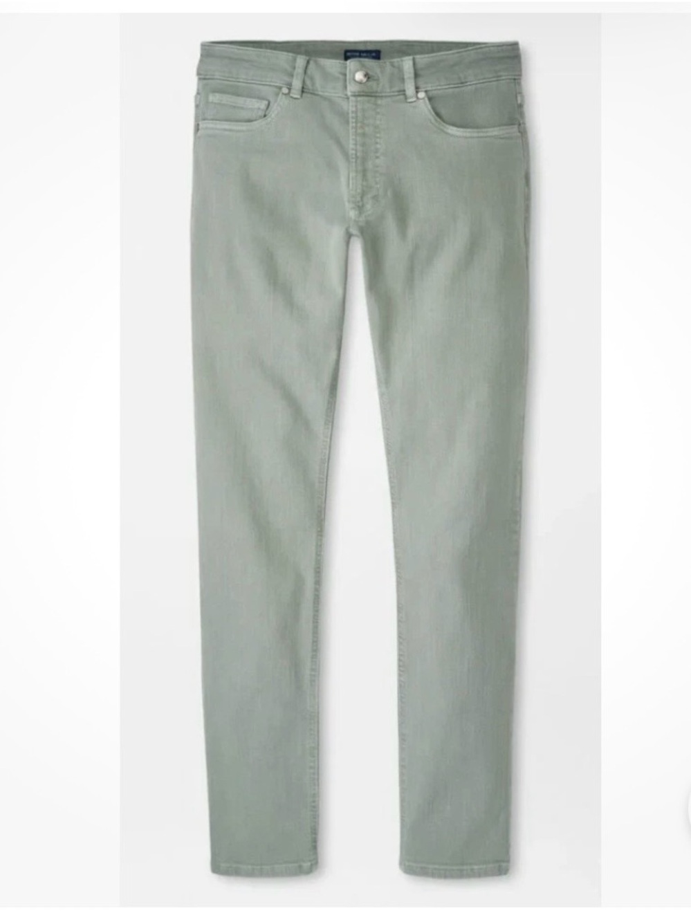 Peter Millar Crown Crafted Fairfield Garment Dyed Denim Jeans in Sage Fog 30/32